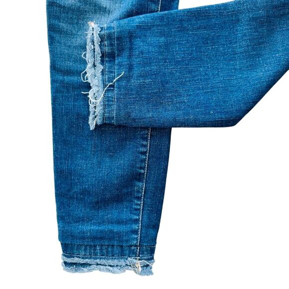FRAME Denim Le Skinny De Jeanne Crop Size 25 Raw Hem 7/8 Denim Stretch - Picture 3 of 7